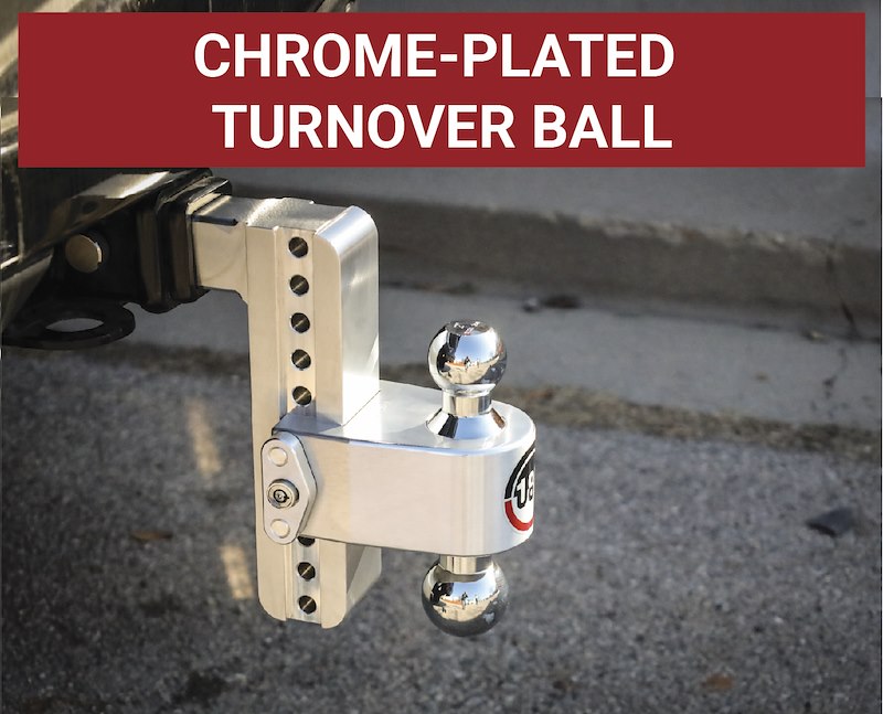Weigh Safe 180 Hitch - Drop Hitch w/Chrome Combo Ball - 6" Drop for 2.5" Shank w/Hitch Pin