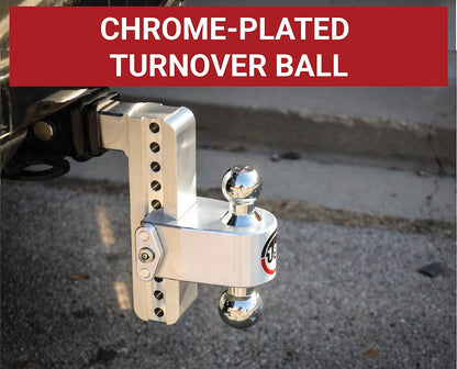Weigh Safe 180 Hitch - Drop Hitch w/Chrome Combo Ball - 6" Drop for 2.5" Shank w/Hitch Pin