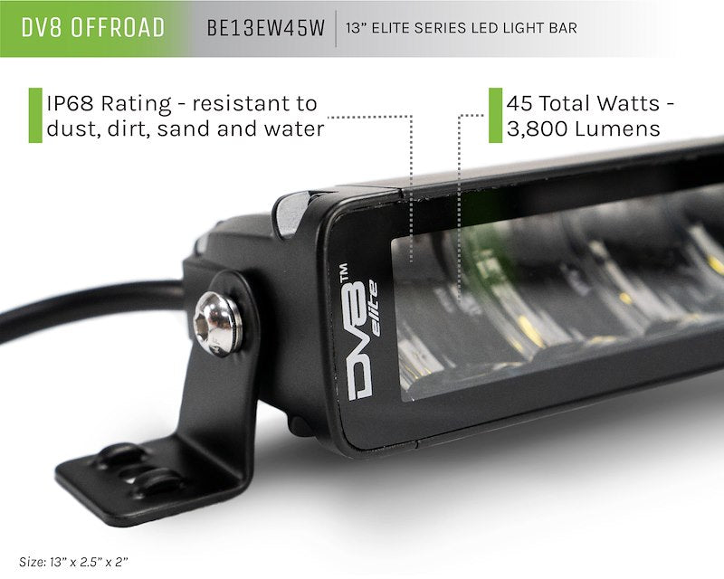 DV8 Offroad Elite Series LED Light Bar | Single Row