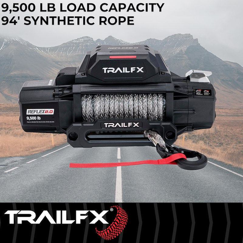 TrailFX Reflex 2.0 Synthetic Rope Winch – 9,500 lb