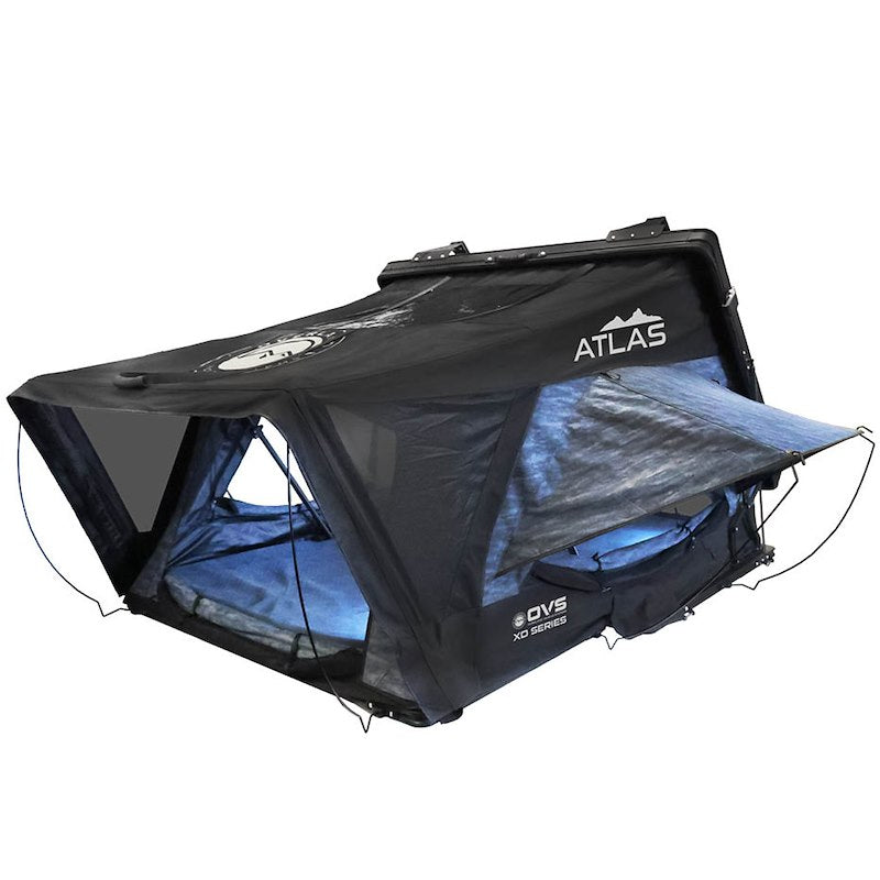 Overland Vehicle Systems XD Atlas Cantilever ABS Hard Shell Roof Top Tent, Blue Body & Black Rainfly
