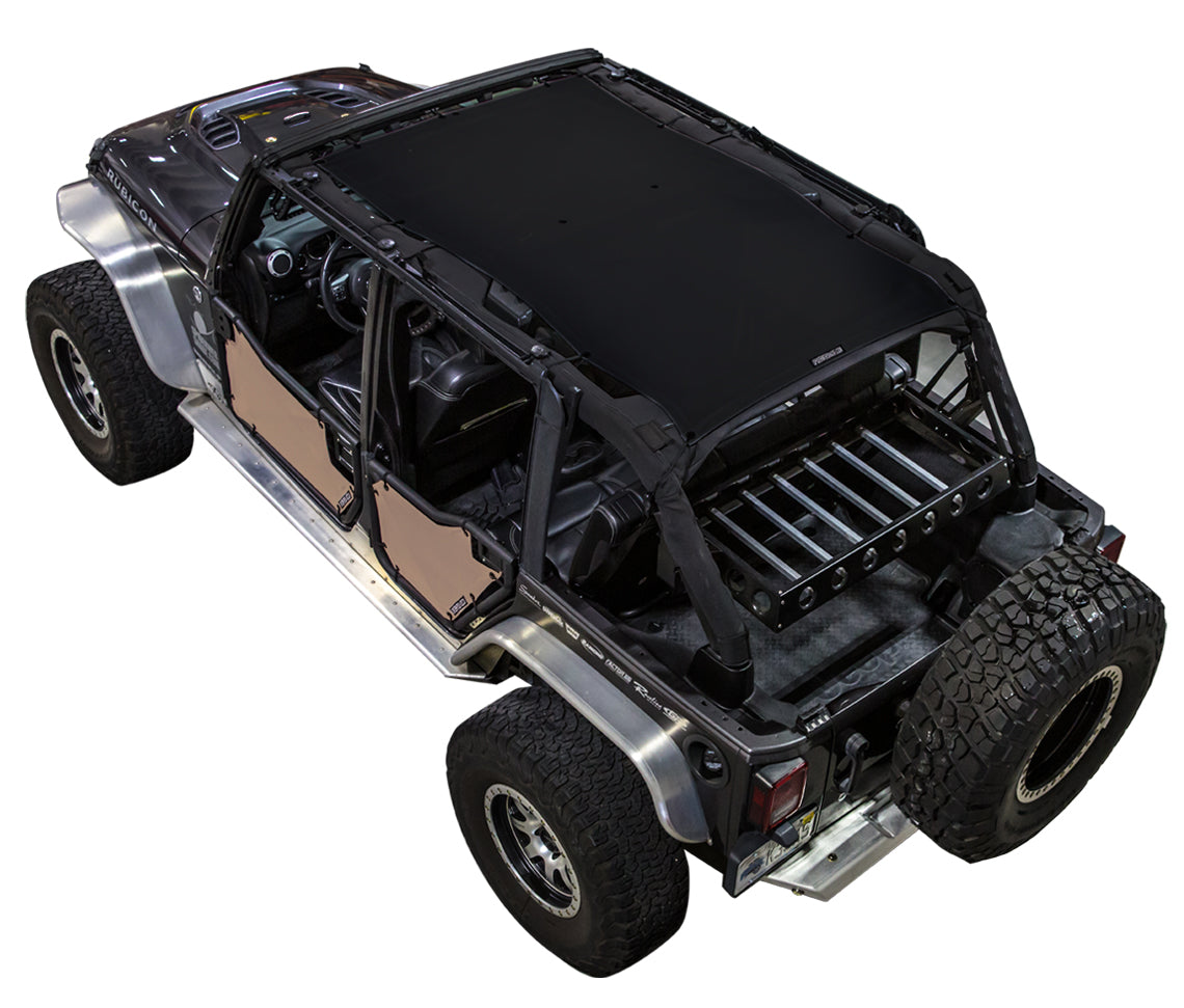Spiderwebshade Sun Shade – Solid Color Shade Top | Jeep Wrangler JKU 4-Door (2007–2017)