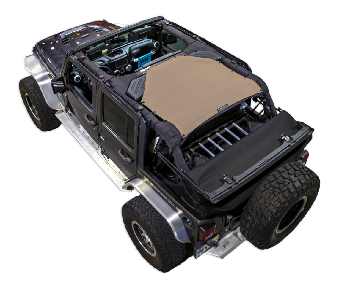 Spiderwebshade Sun Shade – Solid Color Shade Top | Jeep Wrangler JKU 4-Door (2007–2017)