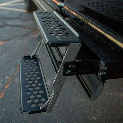 Rock Slide Engineering R-STEP 16 Inch Wide Step For 2017-2022 Ford Super Duty Bed Step Attachment Brackets Drivers Side Front Of Rear Tire