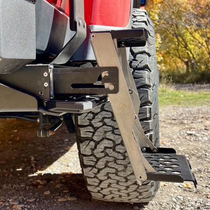 Rock Slide Engineering R-STEP 9 Inch Wide For 2020-2023 Jeep Gladiator Bed Step Attachment Brackets Passenger Side Behind Rear GAS MOTOR Tire