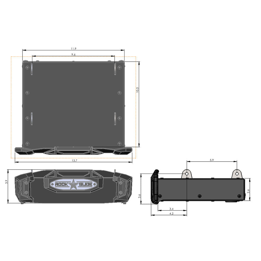 Rock Slide Engineering R-STEP 9 Inch Wide For 2016-2023 Toyota Tacoma Bed Step Attachment Brackets Behind Passenger Rear Tire