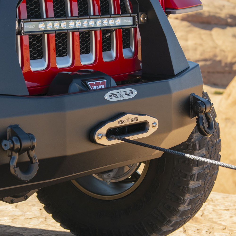Winch And Slide Rails Rock Slide Engineering Aluminum Winch Fairlead For RSE With Synthetic ...
