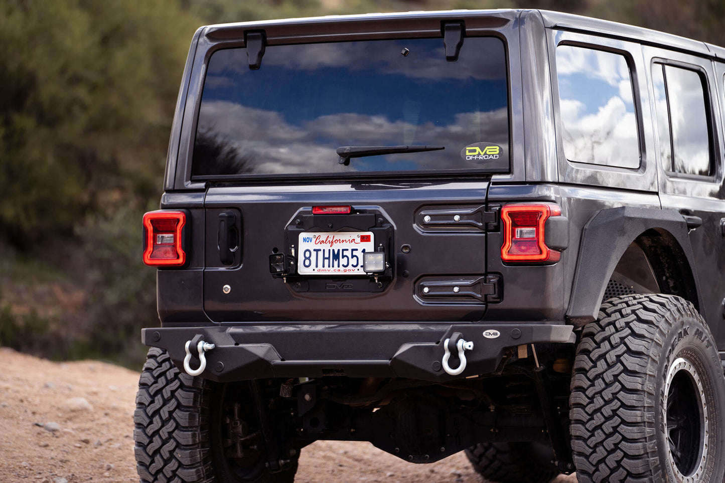 DV8 Offroad JL Spare Tire Delete With Light Mounts (2018-2024)