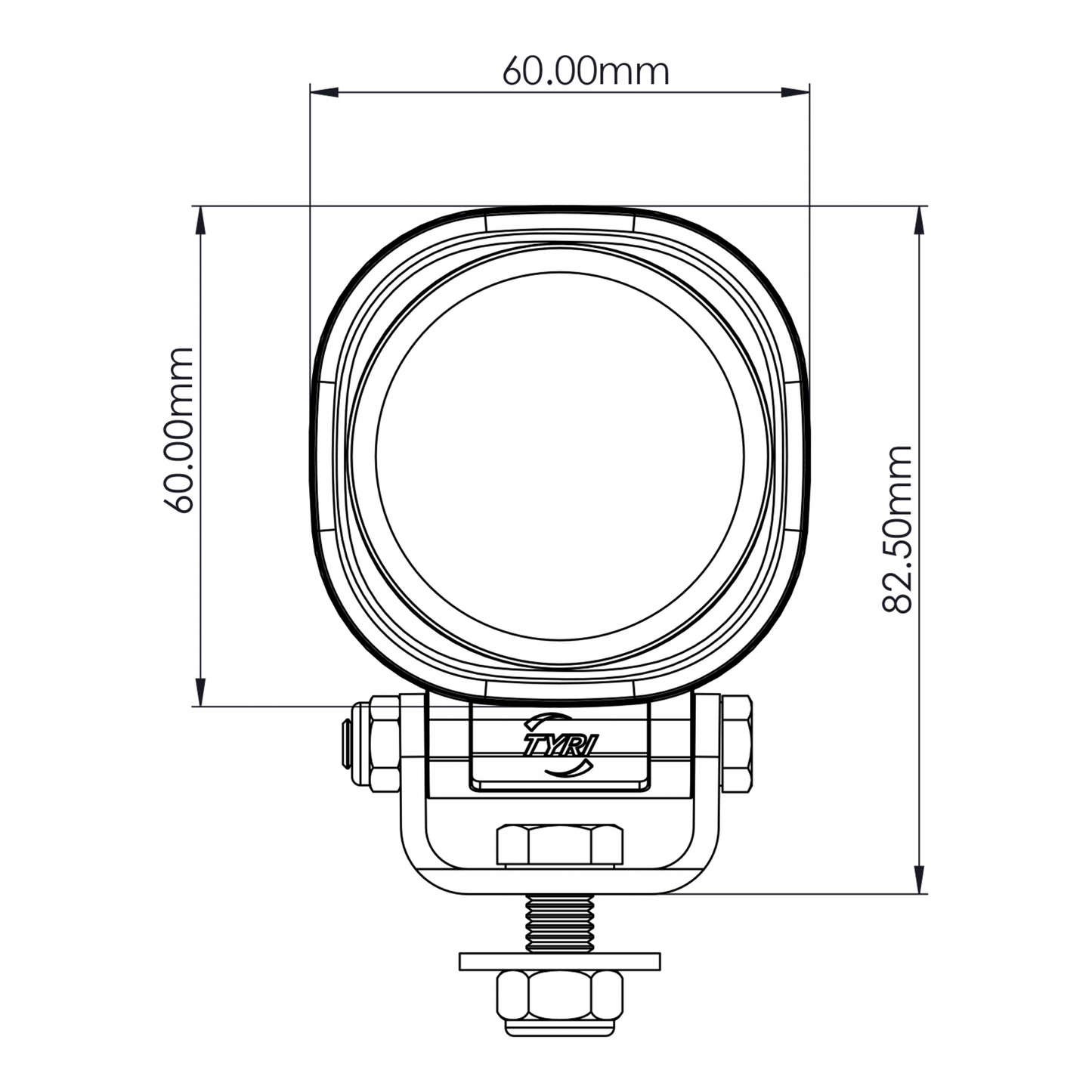 TYRI Off-Road Lighting 0606 Yellow Spot 1000