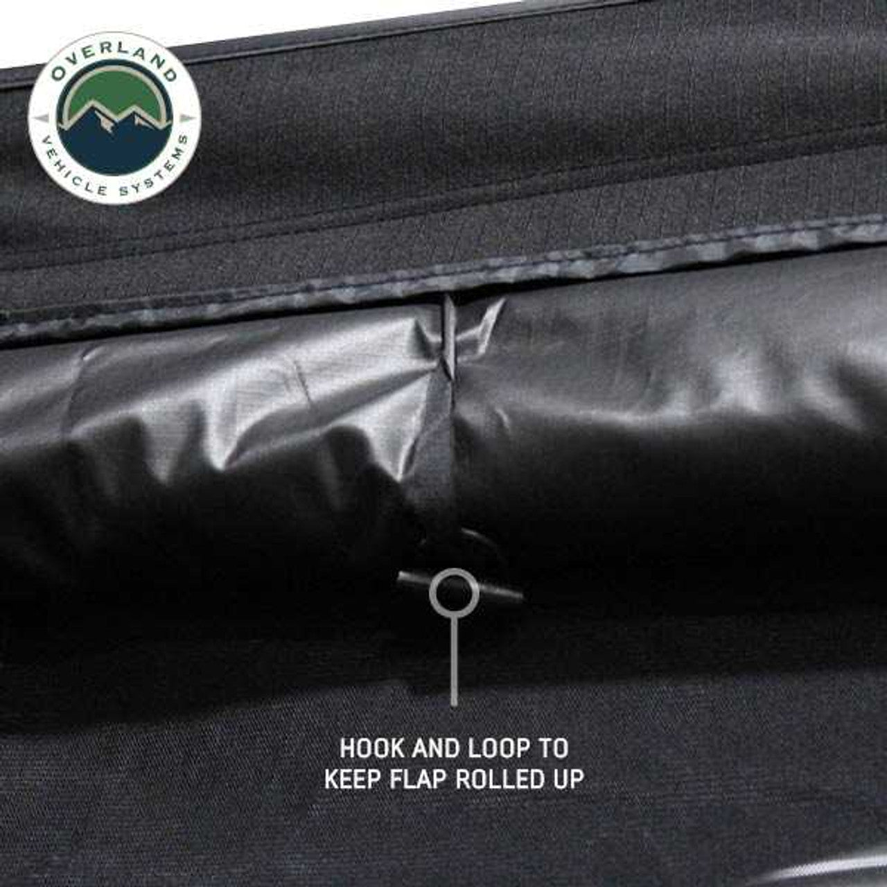 Overland Vehicle Systems XD Nomadic 270 - Awning Wall 2 W/Black Out, Passenger Side, Black Body, Black Trim W/Storage Bag