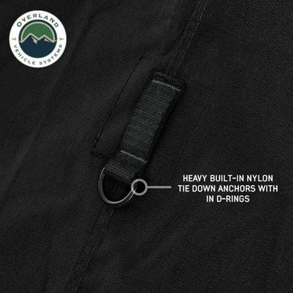 Overland Vehicle Systems XD Nomadic 270 - Awning Wall 2 W/Black Out, Passenger Side, Black Body, Black Trim W/Storage Bag