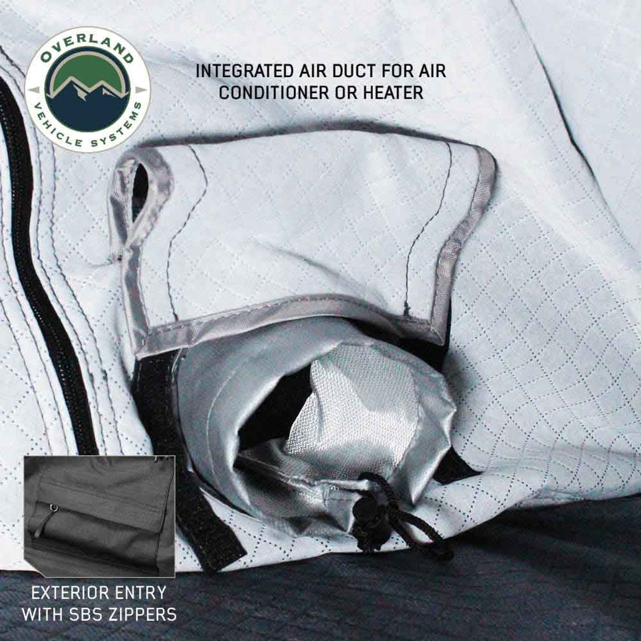 Overland Vehicle Systems XD Sherpa S4S - Soft Sided Roof Top Tent, 4 Person, Grey Body and Black Rainfly