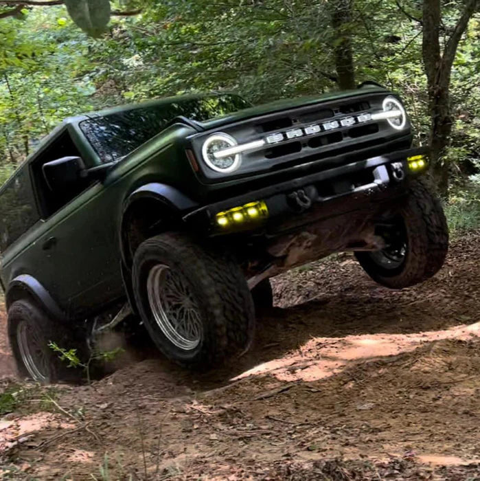 Oracle Lighting 2021-2025 Ford Bronco Triple LED Fog Light Kit for Steel Bumper - Yellow