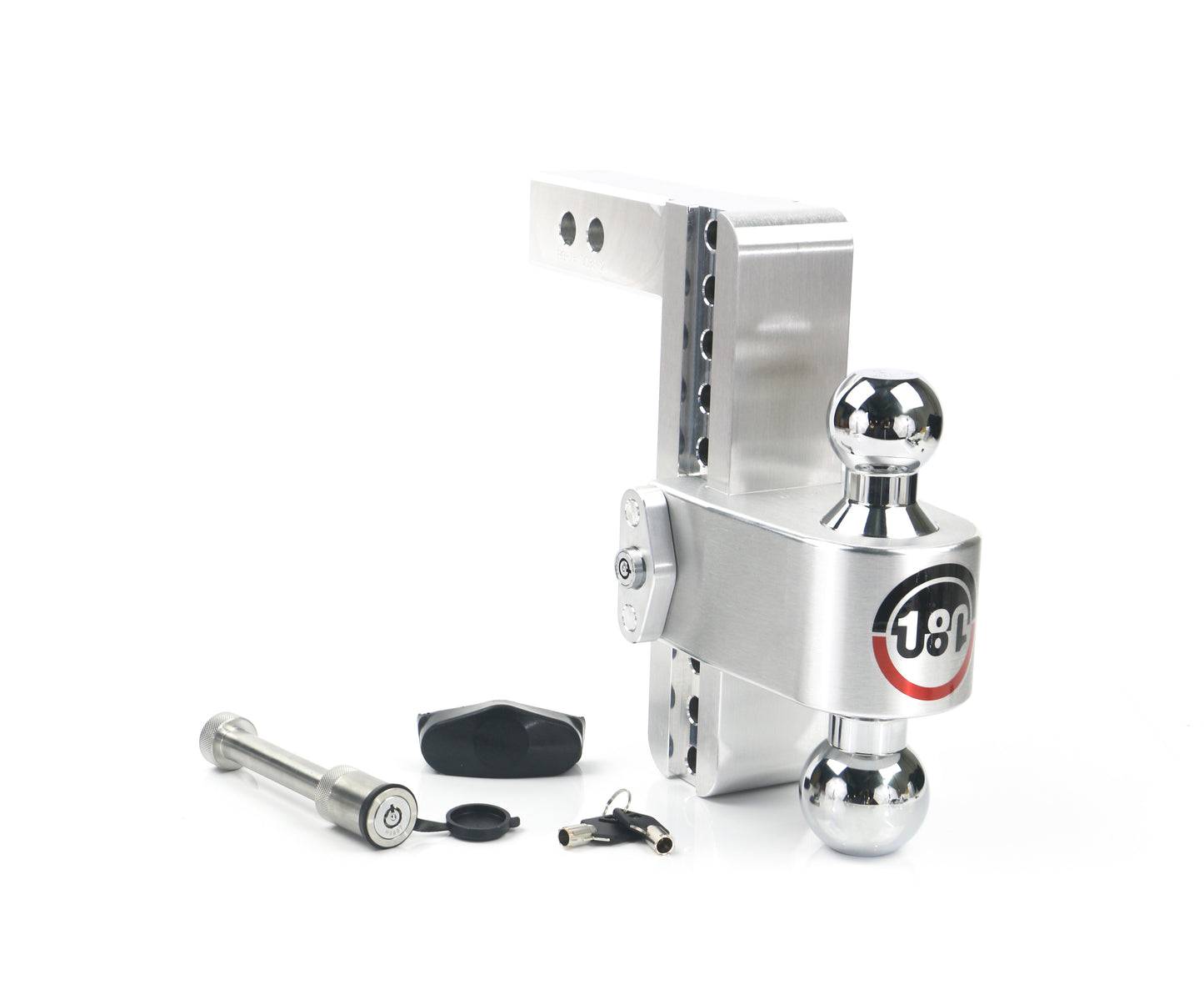 Weigh Safe 180 Hitch - Drop Hitch w/Chrome Combo Ball - 8" Drop for 2" Shank w/Hitch Pin