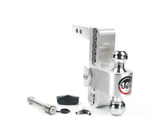 Weigh Safe 180 Hitch - Drop Hitch w/Chrome Combo Ball - 8" Drop for 2" Shank w/Hitch Pin