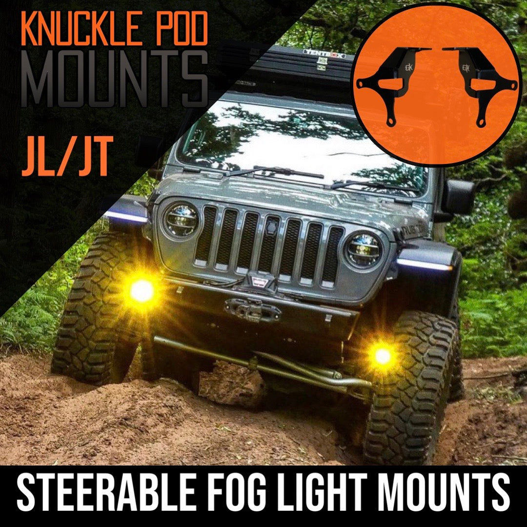 GateKeeper Off-Road Jeep JL / JT Steerable Knuckle Pod Light Mounts