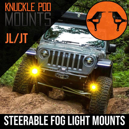 GateKeeper Off-Road Jeep JL / JT Steerable Knuckle Pod Light Mounts