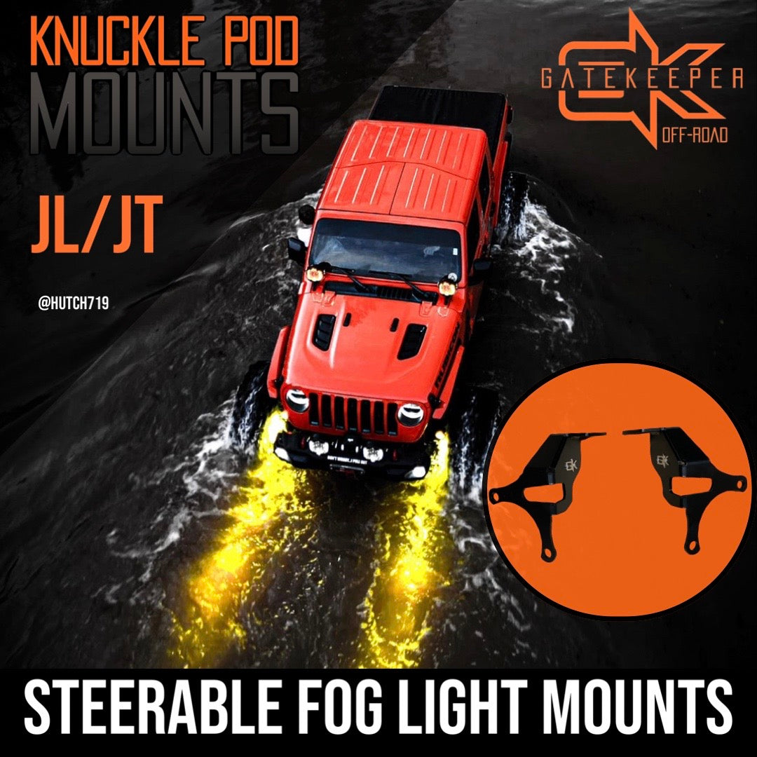 GateKeeper Off-Road Jeep JL / JT Steerable Knuckle Pod Light Mounts