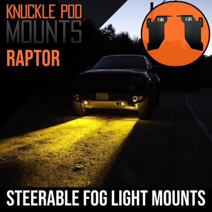 GateKeeper Off-Road Ford Raptor Steerable Knuckle Pod Light Mounts (1st Gen 2010-2014)