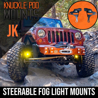 GateKeeper Off-Road Jeep JK Steerable Knuckle Pod Light Mounts