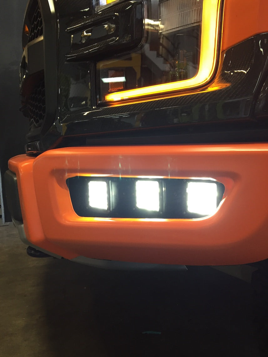 GG Lighting Triple Pod Fog Light Mount | Ford Raptor (2017–2020)