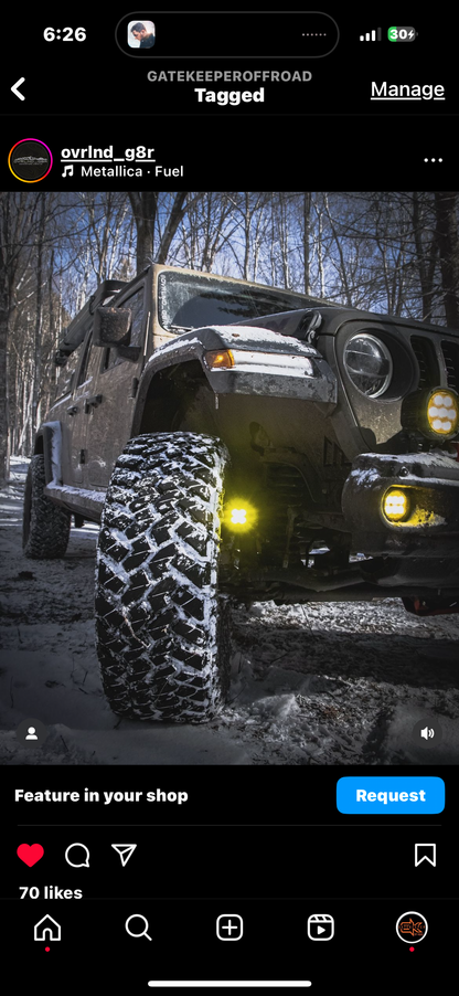 GateKeeper Off-Road Jeep JL / JT Steerable Knuckle Pod Light Mounts