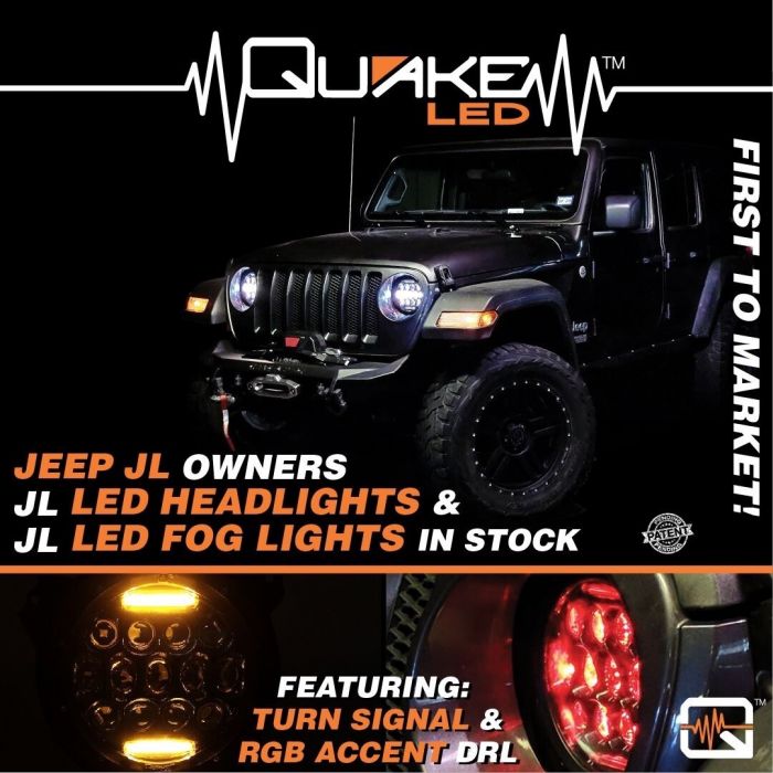 Quake LED 9in RGB Headlight/4in Fog Light Set     JL/JT