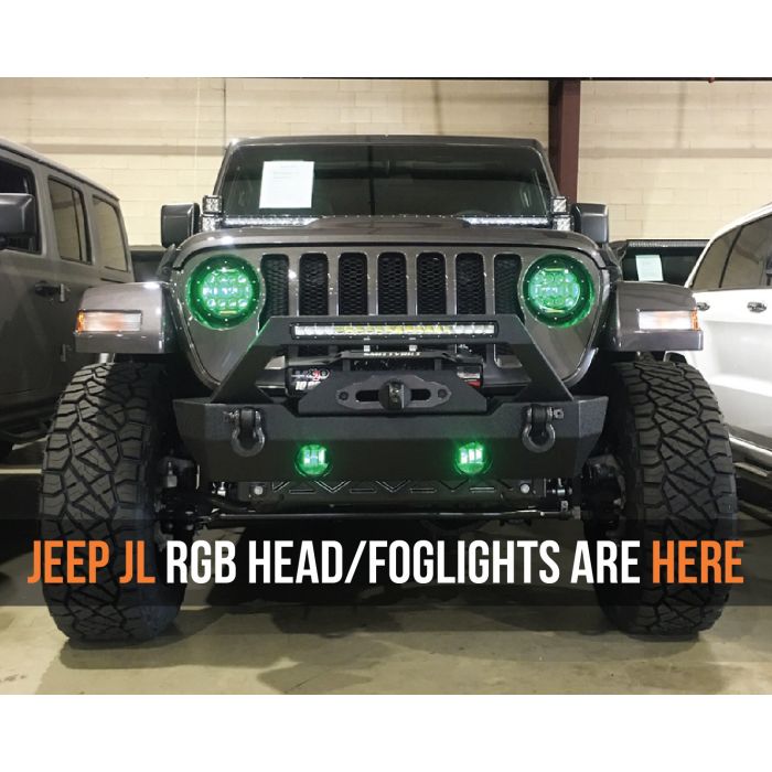 Quake LED 9in RGB Headlight/4in Fog Light Set     JL/JT