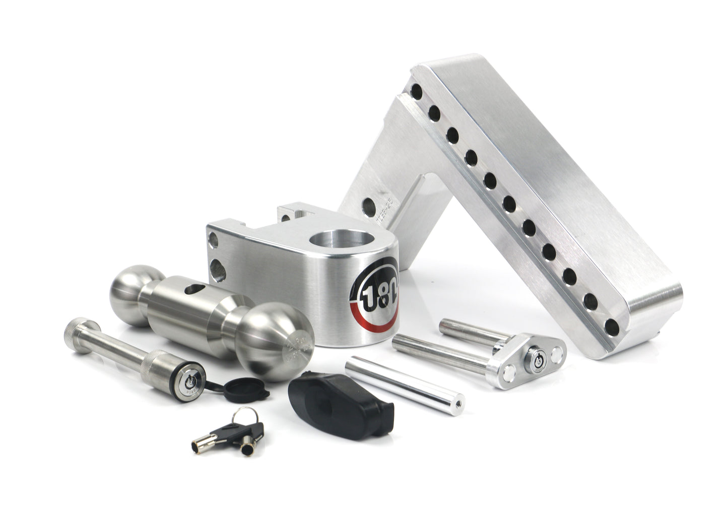 Weigh Safe 180 Hitch - Drop Hitch w/SS Combo Ball -  8" Drop 2" Shank w/Hitch Pin