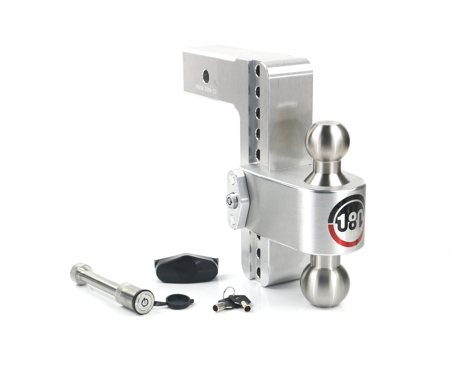 Weigh Safe 180 Hitch - Drop Hitch w/SS Combo Ball -  8" Drop for 2.5" Shank w/Hitch Pin