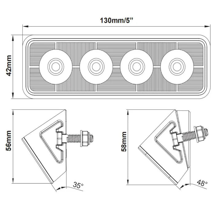 Oracle Lighting 5" 24W Angled LED Scene Light Flush Mount Bar