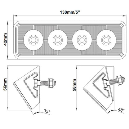 Oracle Lighting 5" 24W Angled LED Scene Light Flush Mount Bar