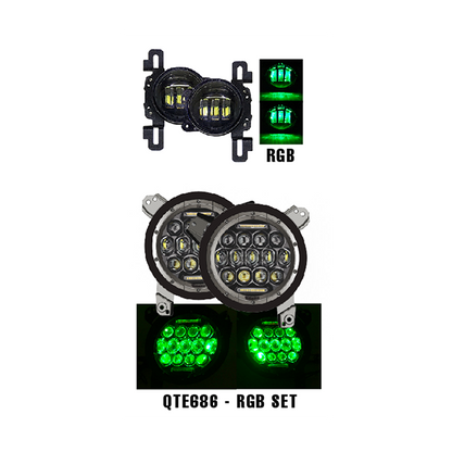 Quake LED 9in RGB Headlight/4in Fog Light Set     JL/JT