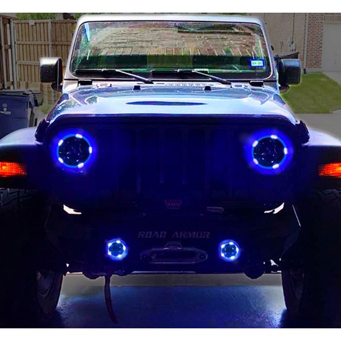 Quake LED Tempest Series 9in HD RGB Headlights/4in Fog Lights    JL/JT